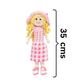 Happy Threads | Fiona – Handwoven Crochet Doll in Blush & Ivory | Sustainable Storytelling Companion