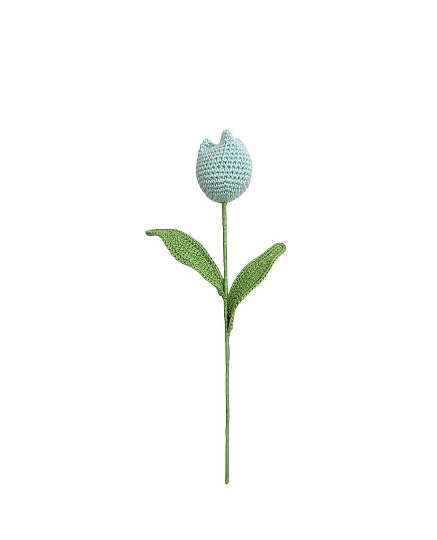 Happy Threads| Charming Tulips, Eco-Friendly Handcrafted Single Stem Crocheted Flowers - Child-Safe, Lead-Free, Sustainable Decor & Gift Solution
