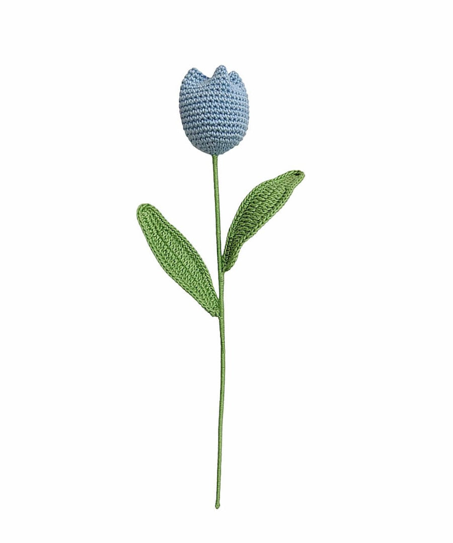Happy Threads| Charming Tulips, Eco-Friendly Handcrafted Single Stem Crocheted Flowers - Child-Safe, Lead-Free, Sustainable Decor & Gift Solution