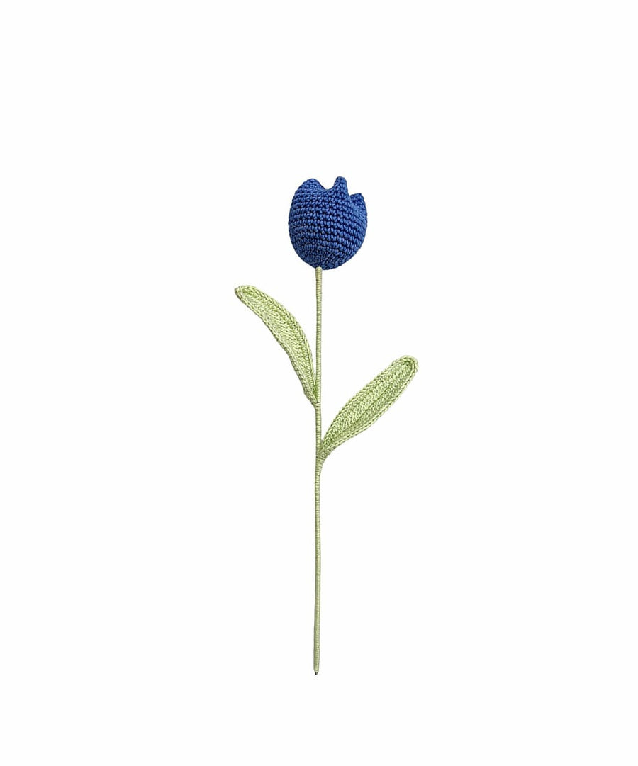 Happy Threads| Charming Tulips, Eco-Friendly Handcrafted Single Stem Crocheted Flowers - Child-Safe, Lead-Free, Sustainable Decor & Gift Solution