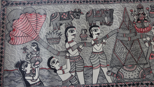 Sagara Madhanam in Madhubani Painting