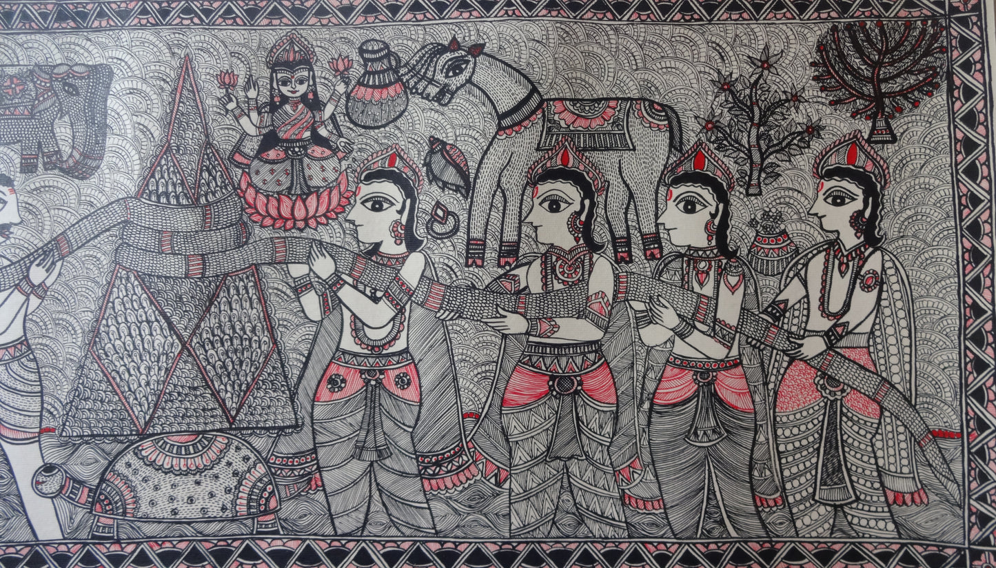 Sagara Madhanam in Madhubani Painting