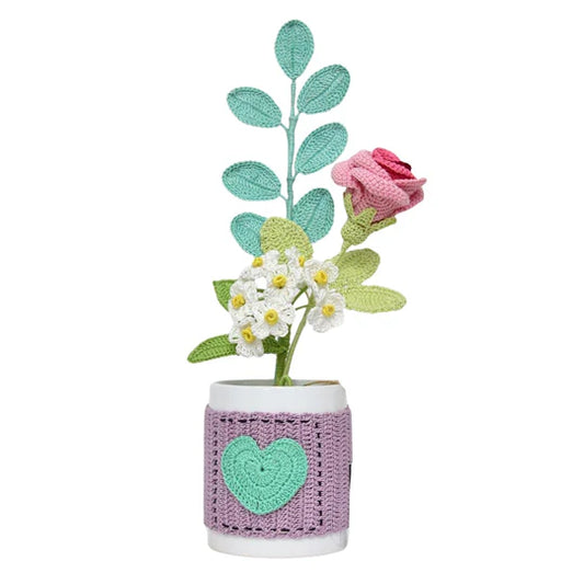 Happy Threads | Handcrafted Rose Mug Bouquet | Everlasting Love in Crochet