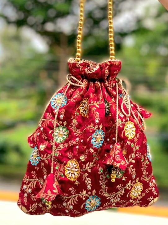 Beautiful hand embriodared Potli bag