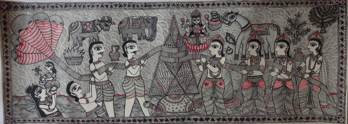 Sagara Madhanam in Madhubani Painting