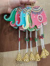 Handmade Wall Hanging - Set of 6 Wooden Elephants