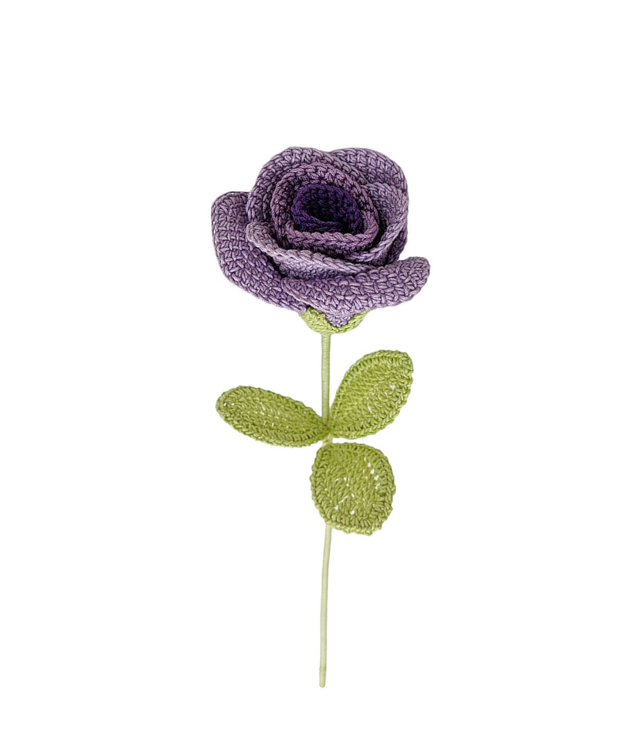 Happy Threads| Shaded Roses, Eco-Friendly Handcrafted Single Stem Crocheted Flowers - Child-Safe, Lead-Free, Sustainable Decor & Gift Solution