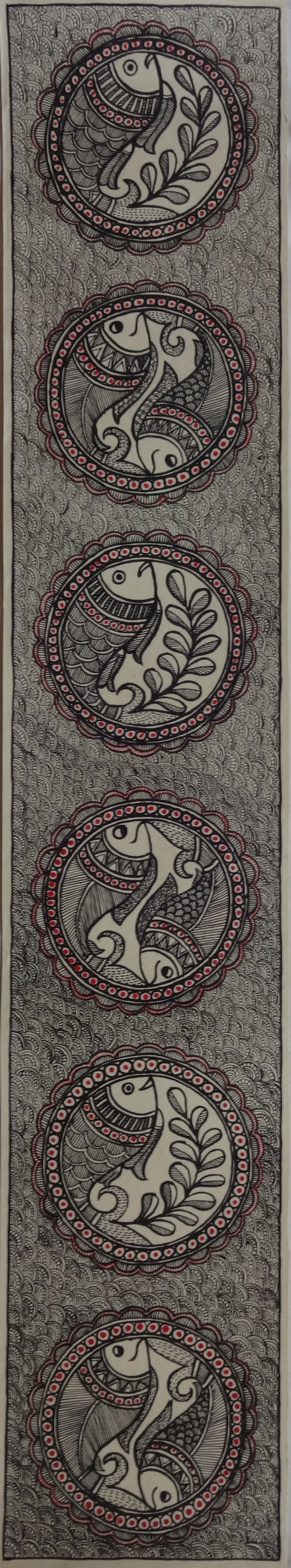 Single & Pair Fish in Madhubani Painting