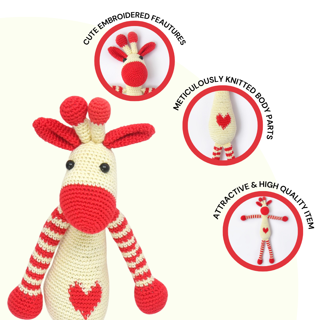 Happy Threads | Giphy the Giraffe | Handcrafted Crochet Toy | Soft & Adorable Companion for Kids