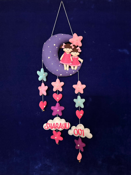 Kids hanging -Sisters on moon