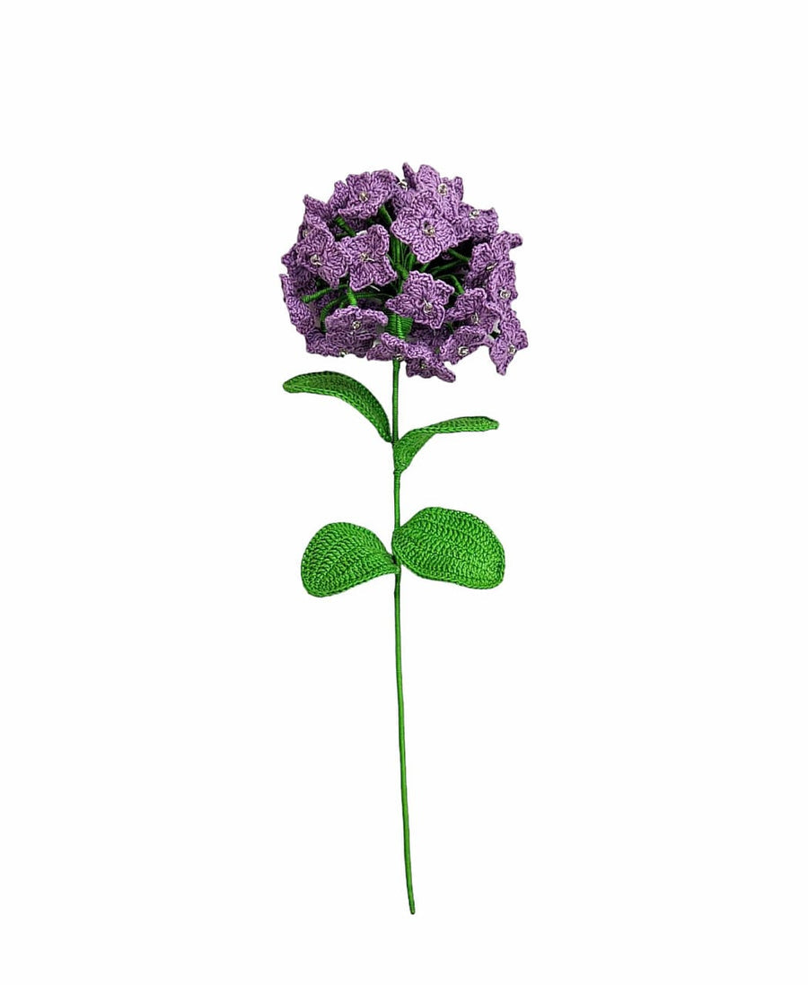 Happy Threads | Beautiful Hydrengas, Eco-Friendly Handcrafted Single Stem Crocheted Flowers - Child-Safe, Lead-Free, Sustainable Decor & Gift Solution