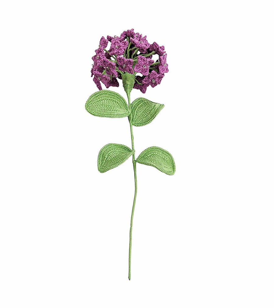 Happy Threads | Beautiful Hydrengas, Eco-Friendly Handcrafted Single Stem Crocheted Flowers - Child-Safe, Lead-Free, Sustainable Decor & Gift Solution