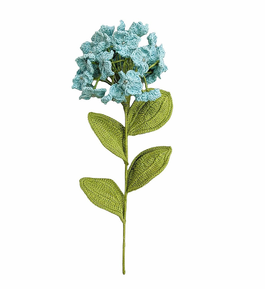 Happy Threads | Beautiful Hydrengas, Eco-Friendly Handcrafted Single Stem Crocheted Flowers - Child-Safe, Lead-Free, Sustainable Decor & Gift Solution