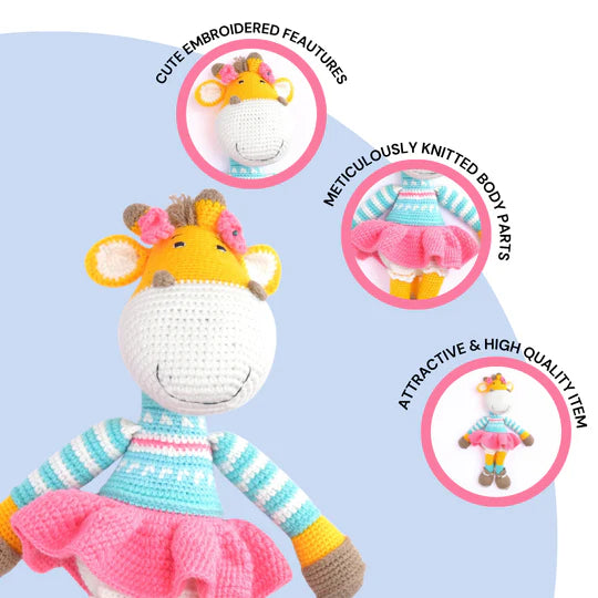 Happy Threads | Greta the Giraffe – Premium Handcrafted Crochet Soft Toy | Bestselling Cozy Plush