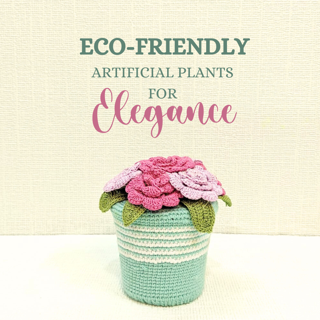 Happy Threads | Everlasting Crochet Rose Pot – Handmade Floral Décor for Elegant Spaces