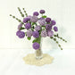 Happy Threads| Button Roses, Eco-Friendly Handcrafted Single Stem Crocheted Flowers - Child-Safe, Lead-Free, Sustainable Decor & Gift Solution