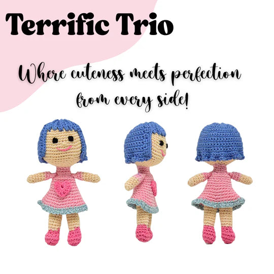 Happy Threads | Zoffee – Super Cute Terrific Doll | Handmade Crochet Soft Toy, Mini Doll for Imaginative Play & Collecting