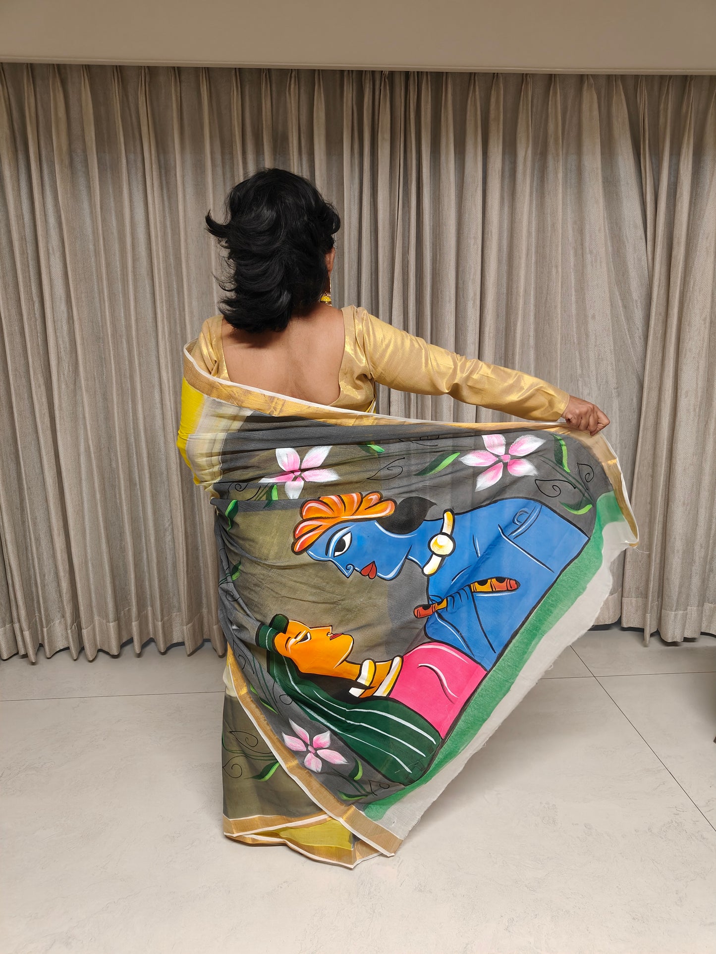 Hand painted sarees