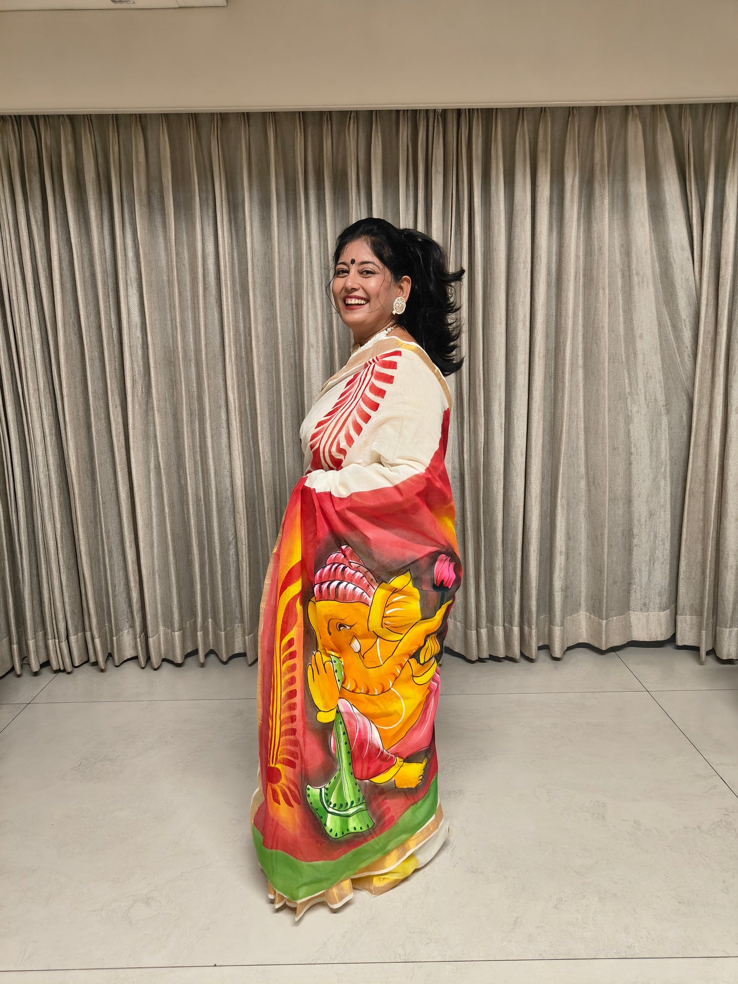 Hand painted sarees