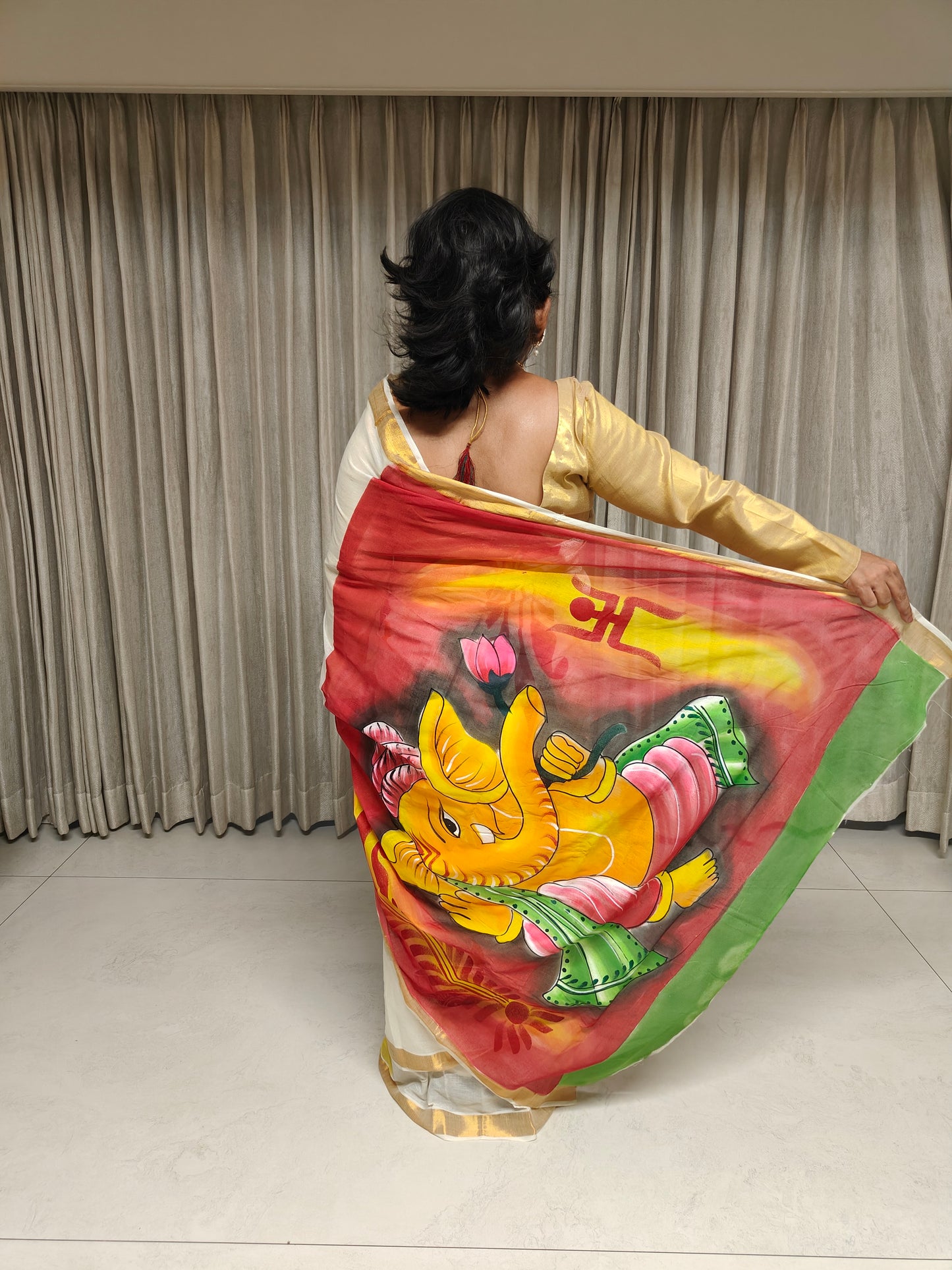 Hand painted sarees