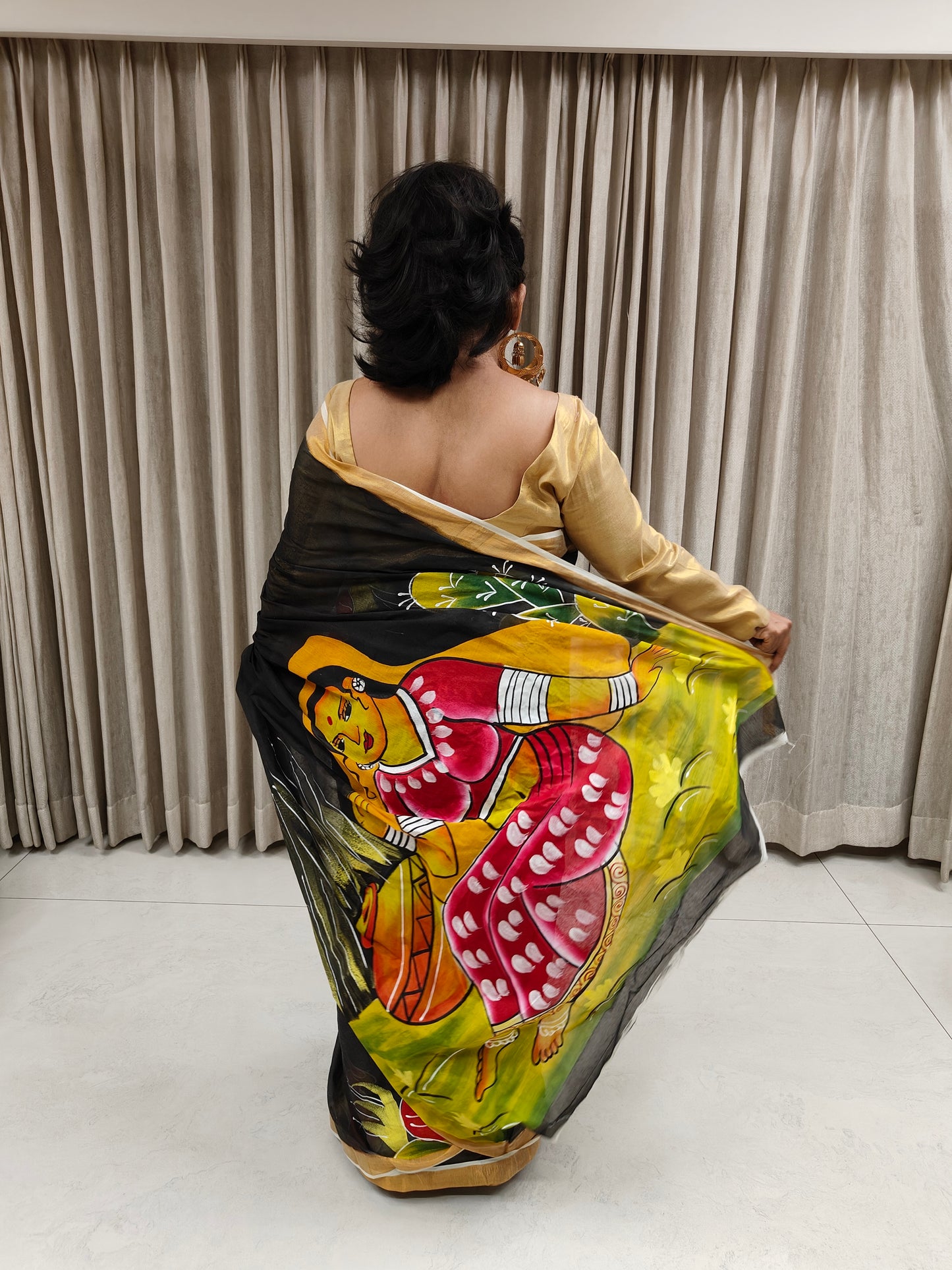 Hand painted sarees