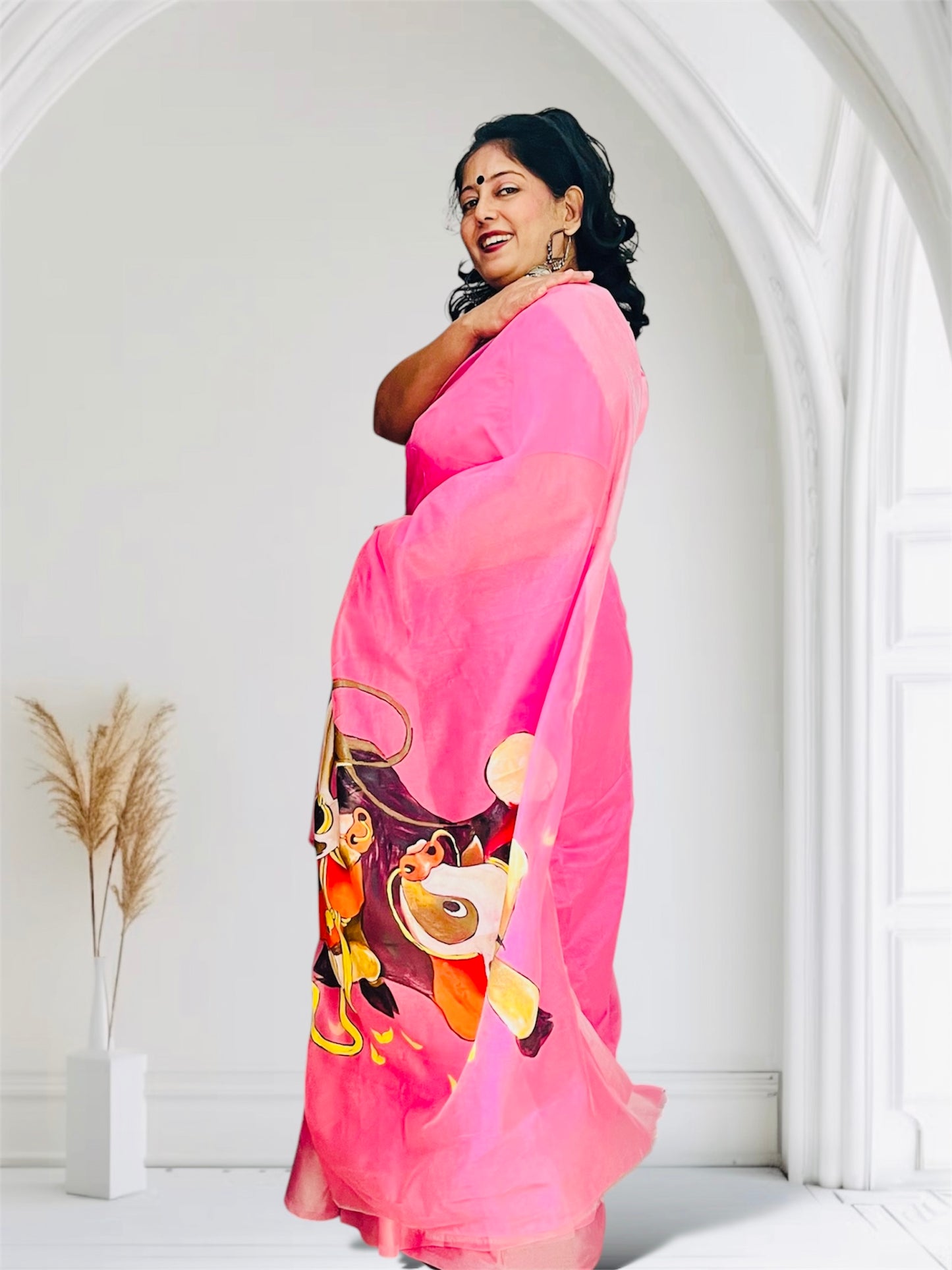 Hand painted sarees