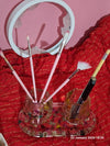 Set of 2 Pen Stands with Trinklet Tray