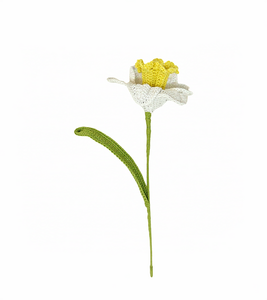 Happy Threads | Bright Crochet Daffodil | Handmade Floral Home Decor - Hunar Hatti