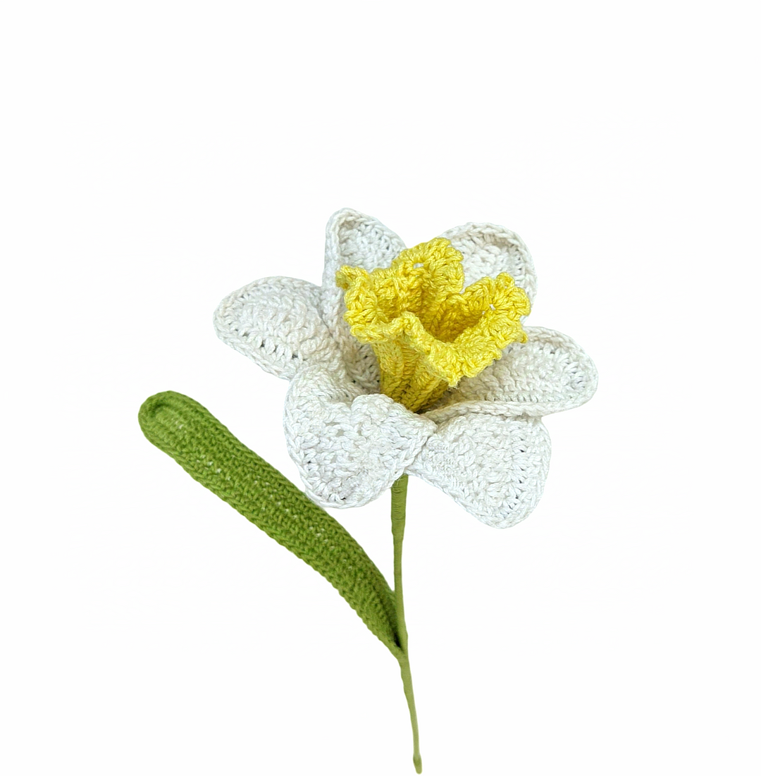 Happy Threads | Bright Crochet Daffodil | Handmade Floral Home Decor - Hunar Hatti