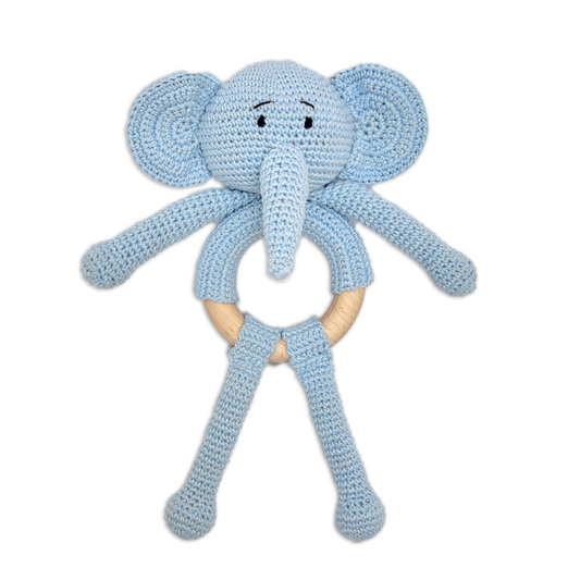 Happy Threads | Tiny Trunkies Crochet Baby Rattle Toy – Handmade with Love, Crafted for Cuddles