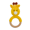 Happy Threads | Giraffe Giggles Ring Rattle – Handmade Crochet Friend Reaching for Baby Smiles