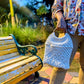 Macrame bag with wooden handle