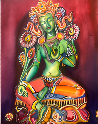 Green Tara - Wall Paintings