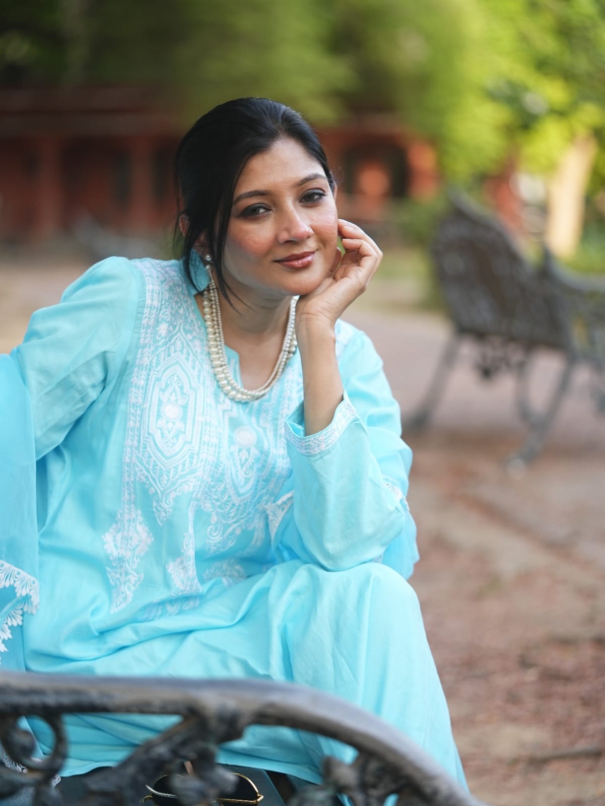 Hand embroidered Aari work Suit