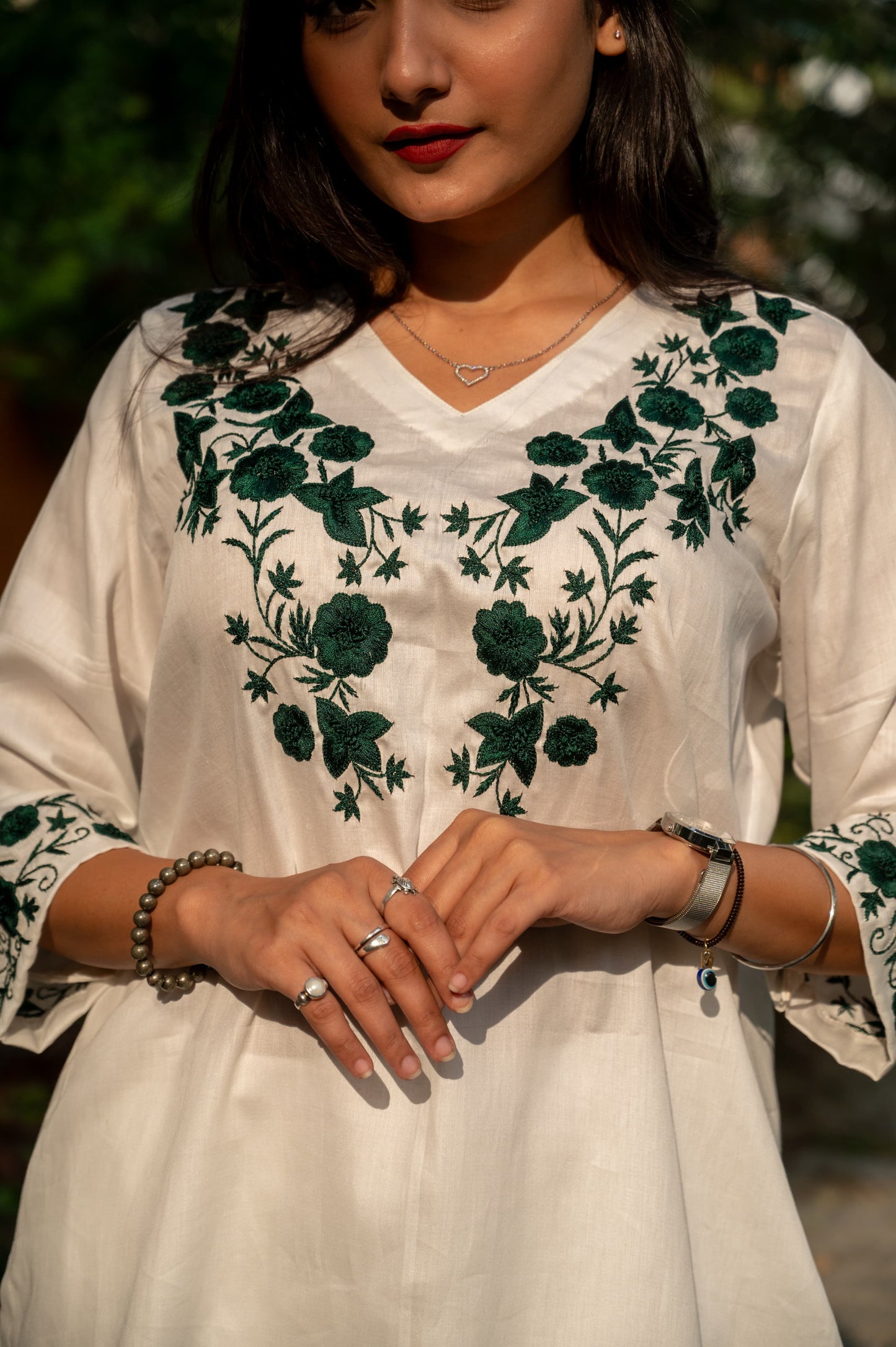 Hand embroidered Aari work Co-ord set