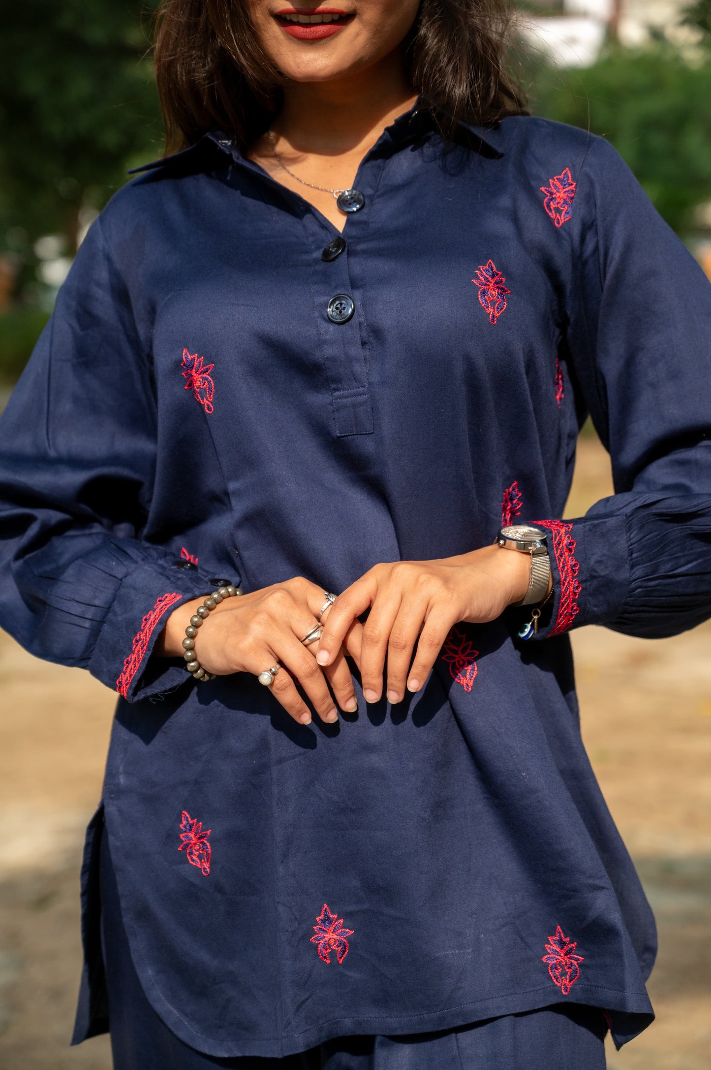 Hand embroidered Aari work Co-ord set