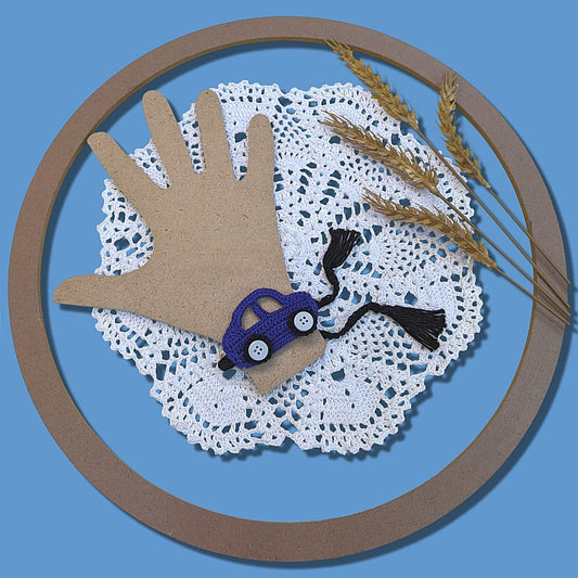 Happy Threads-Handcrafted Adorable Crochet Car Band- Dark Blue