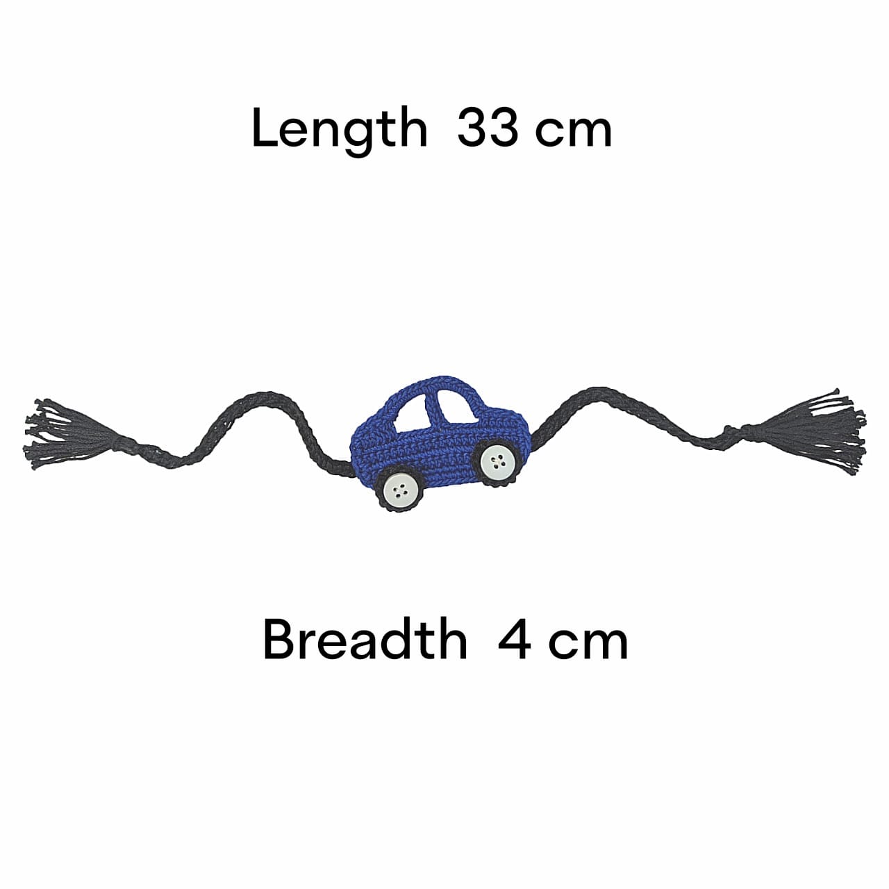 Happy Threads-Handcrafted Adorable Crochet Car Band- Dark Blue