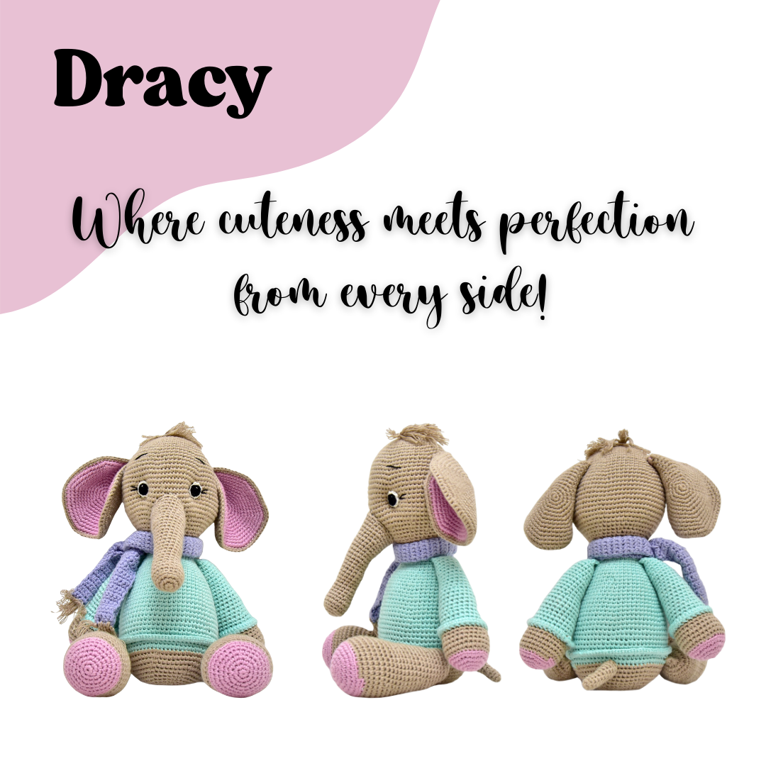 Happy Threads | Handmade Crocheted Elephant Toy – Darcy the Perfect Gift