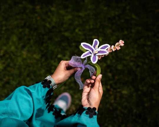Happy Threads | Crochet Purple Lily Bouquet