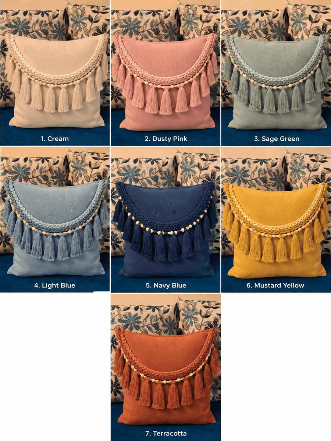 Macrame bohemian cushion covers
