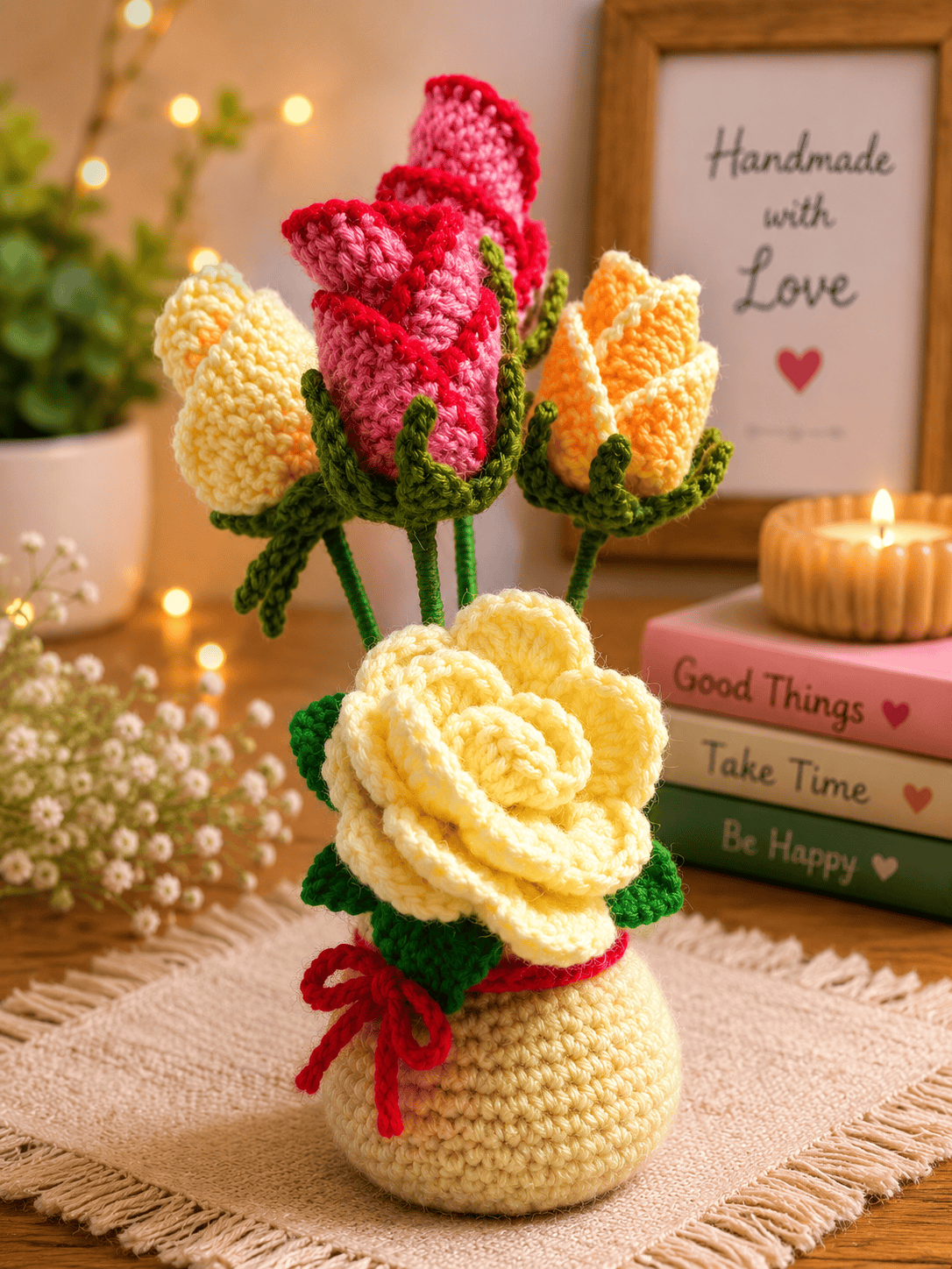 Crochet flower bunch,bouquet. Flowers that never fade