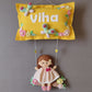 Personalized Handmade Kids name hanging-Girl on swing (Polka dot/Tutu dress)