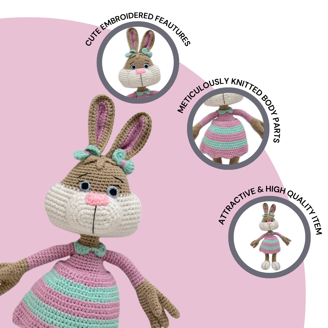 Happy Threads | Jill the Bunny – Adorable Handmade Crocheted Plush Toy