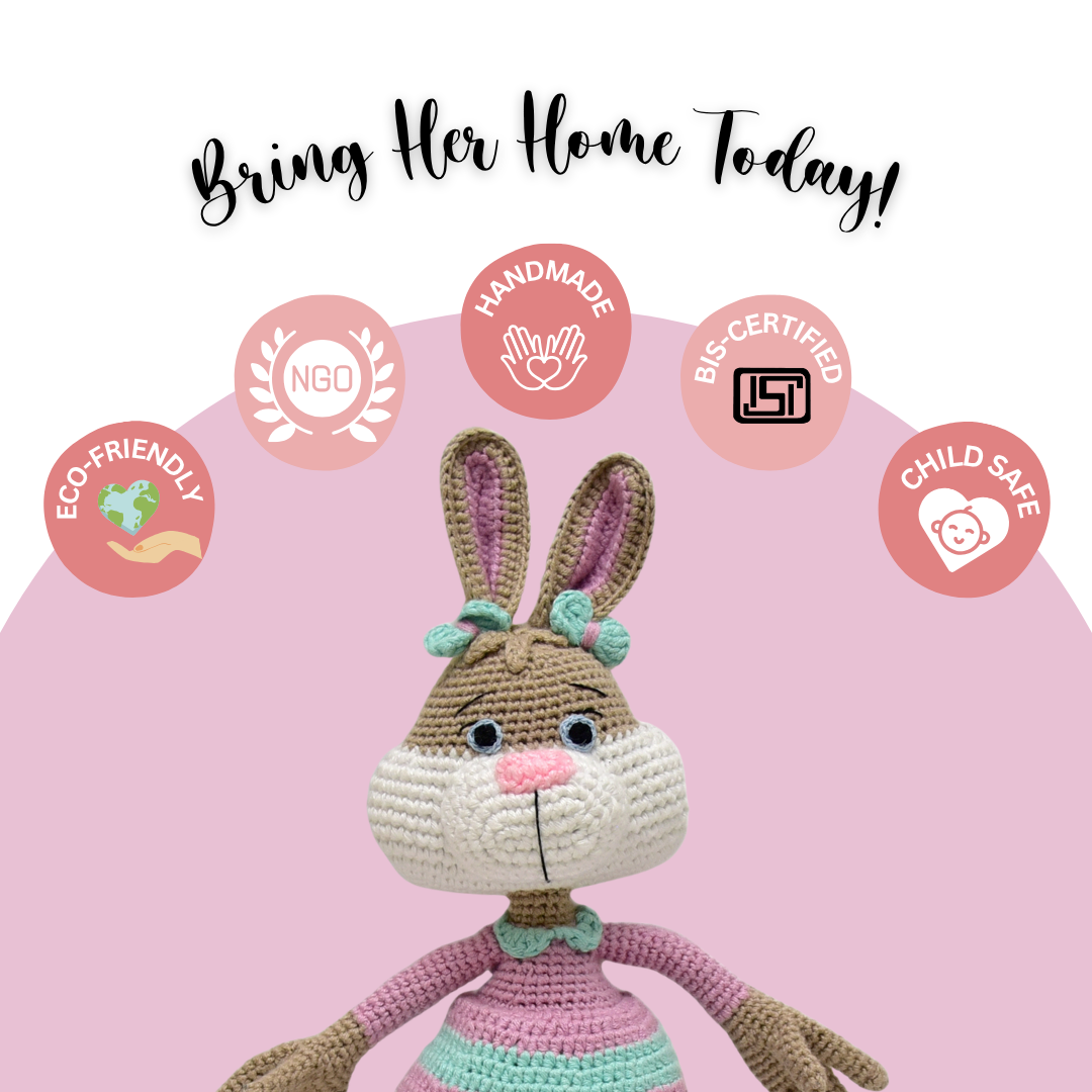 Happy Threads | Jill the Bunny – Adorable Handmade Crocheted Plush Toy