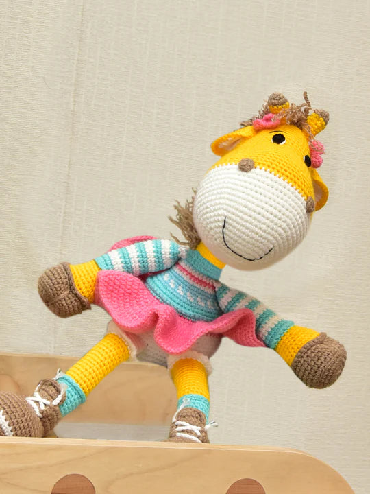 Happy Threads | Greta the Giraffe – Premium Handcrafted Crochet Soft Toy | Bestselling Cozy Plush