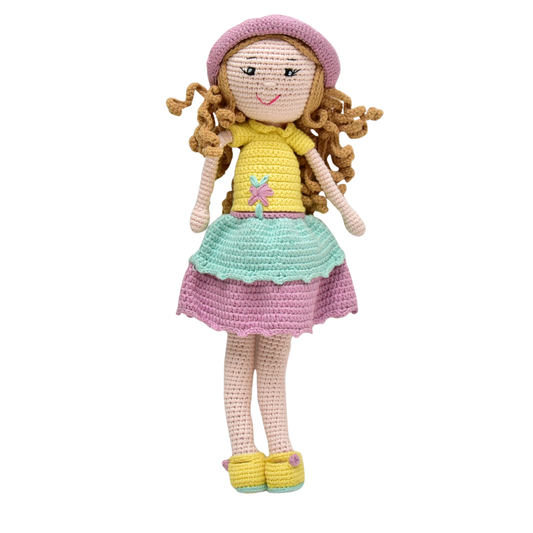 Happy Threads | Handcrafted Cecilia Crochet Doll – Perfect for Playtime & Collectors