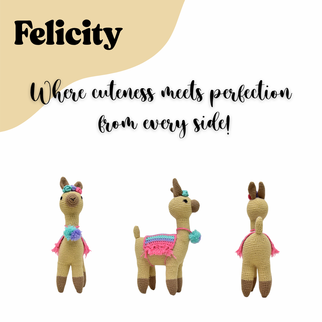 Happy Threads | Felicity the Llama – Adorable Handmade Crochet Toy for Babies & Kids | Soft & Safe Gift