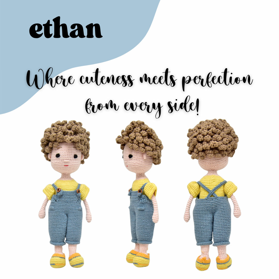 Happy Threads | Charming Ethan – Crocheted Boy Doll Made with Love