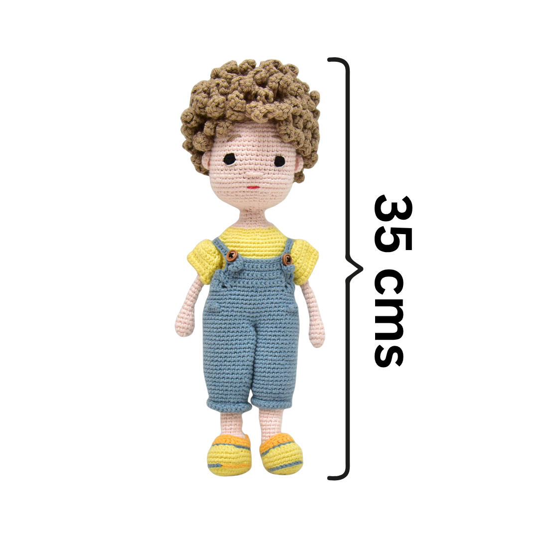 Happy Threads | Charming Ethan – Crocheted Boy Doll Made with Love